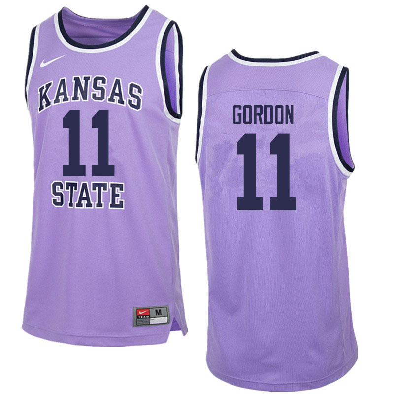 Men #11 Antonio Gordon Kansas State Wildcats College Basketball Jerseys Sale-Purple